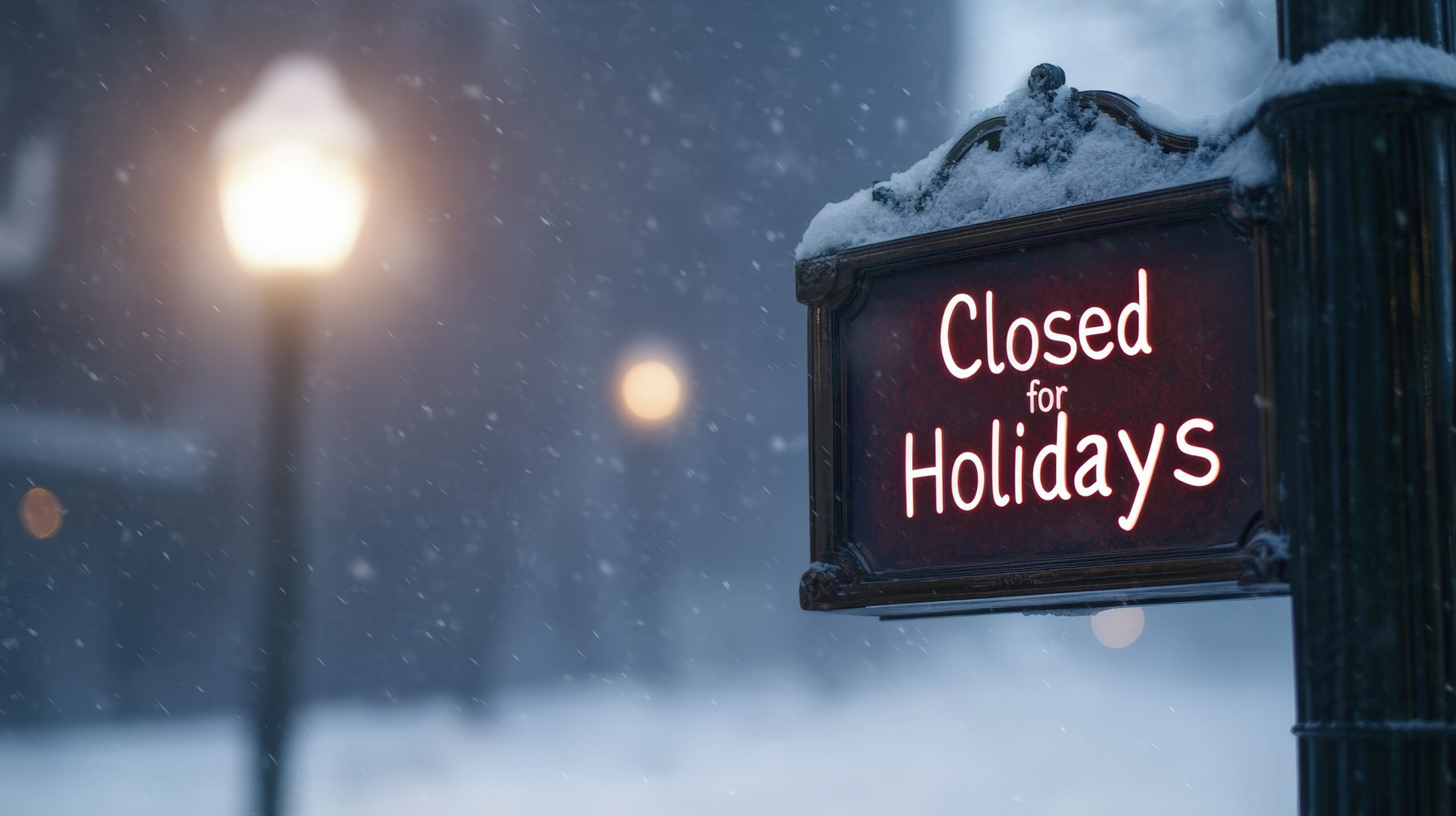 Closed for the holidays